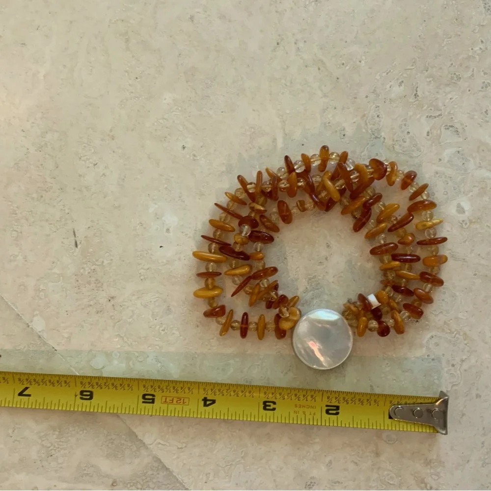Fun Multi-strands of Amber beaded Bracelet - Picture 2 of 3